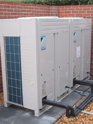 VRV Condensing Units mounted on a commercial Roof
